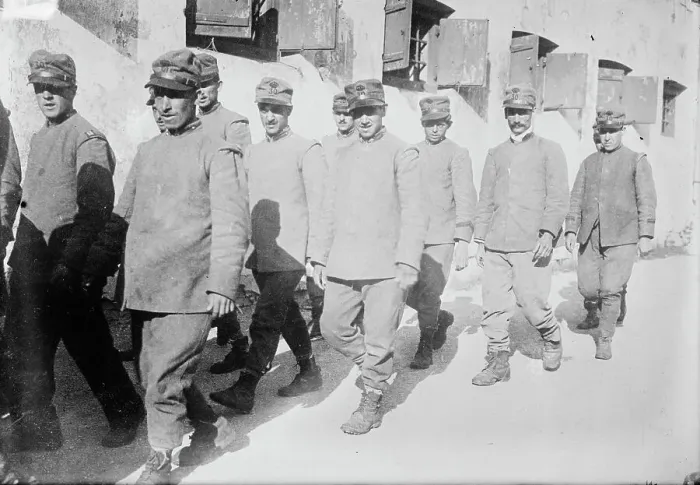 Framed Print : Italian prisoners, Schloss Laibach, Austria, between c1910 and c1915. Creator: Bain News Service Framed Print : Italian prisoners, Schloss Laibach, Austria, between c1910 and c1915. Creator: Bain News Service