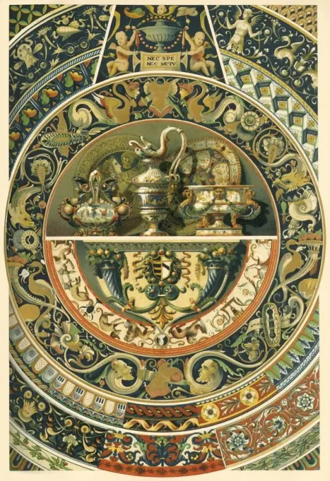 Framed Print : Italian Renaissance painted ceramics, (1898). Creator: Unknown Framed Print : Italian Renaissance painted ceramics, (1898). Creator: Unknown