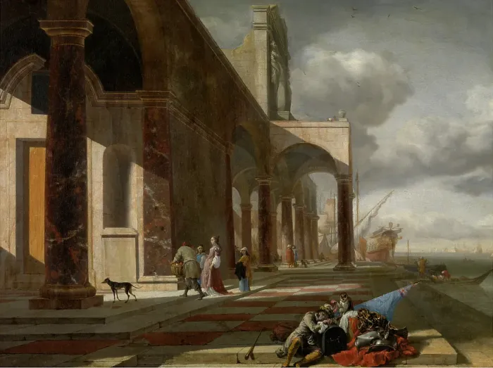 Framed Print : An Italian Seaport, c1640-1660. Creator: Jan Baptist Weenix Framed Print : An Italian Seaport, c1640-1660. Creator: Jan Baptist Weenix