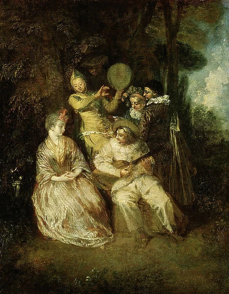 The Italian Serenade, early 18th century. Creator: Jean-Antoine Watteau