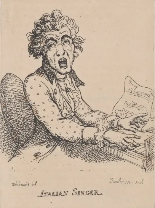 Framed Print : Italian Singer, April 1808. April 1808. Creator: Thomas Rowlandson Framed Print : Italian Singer, April 1808. April 1808. Creator: Thomas Rowlandson