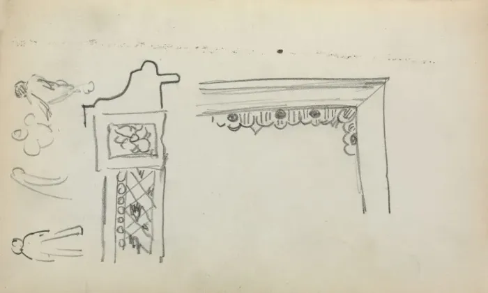 Framed Print : Italian Sketchbook: Architectural Details and Figures (page 199), 1898-1899. Creator Framed Print : Italian Sketchbook: Architectural Details and Figures (page 199), 1898-1899. Creator