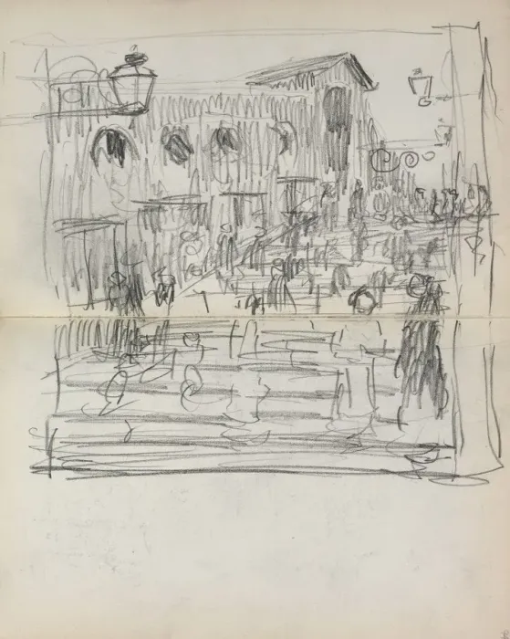 Framed Print : Italian Sketchbook: Bridge with Figures (page 93 & 94), 1898-1899 Framed Print : Italian Sketchbook: Bridge with Figures (page 93 & 94), 1898-1899