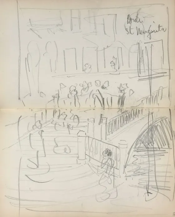 Framed Print : Italian Sketchbook: Bridge St. Margarita (page 67 & 68), 1898-1899 Framed Print : Italian Sketchbook: Bridge St. Margarita (page 67 & 68), 1898-1899