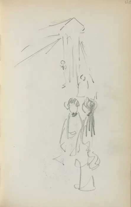 Framed Print : Italian Sketchbook: Figures (page 128), 1898-1899. Creator: Maurice Prendergast (American Framed Print : Italian Sketchbook: Figures (page 128), 1898-1899. Creator: Maurice Prendergast (American