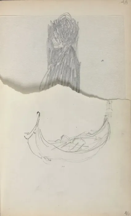 Framed Print : Italian Sketchbook: Gondola (page 46), 1898-1899. Creator: Maurice Prendergast (American Framed Print : Italian Sketchbook: Gondola (page 46), 1898-1899. Creator: Maurice Prendergast (American