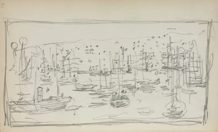 Framed Print : Italian Sketchbook: Harbor (page 78), 1898-1899. Creator: Maurice Prendergast (American Framed Print : Italian Sketchbook: Harbor (page 78), 1898-1899. Creator: Maurice Prendergast (American