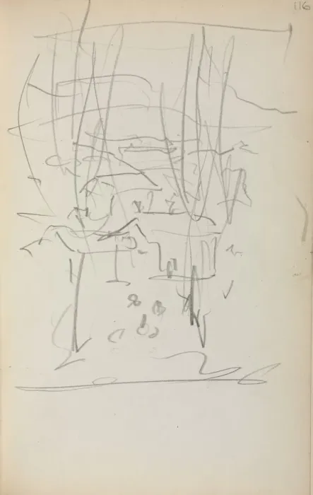 Framed Print : Italian Sketchbook: Landscape (page 116), 1898-1899. Creator: Maurice Prendergast (American Framed Print : Italian Sketchbook: Landscape (page 116), 1898-1899. Creator: Maurice Prendergast (American