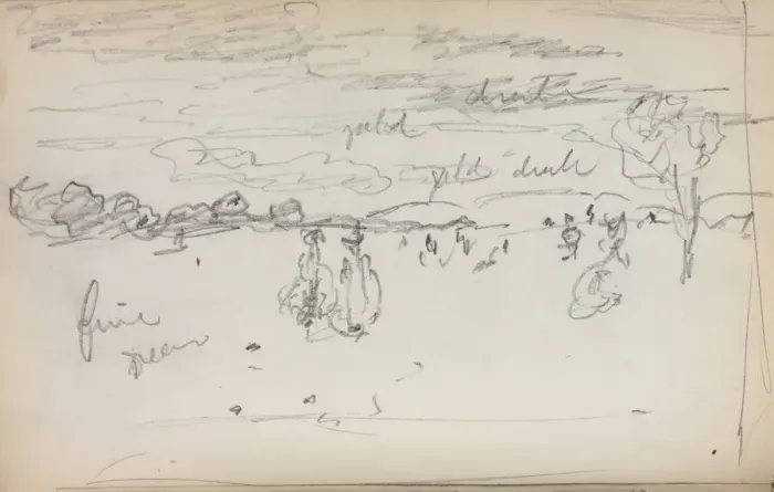 Framed Print : Italian Sketchbook: Landscape (page 57), 1898-1899. Creator: Maurice Prendergast (American Framed Print : Italian Sketchbook: Landscape (page 57), 1898-1899. Creator: Maurice Prendergast (American