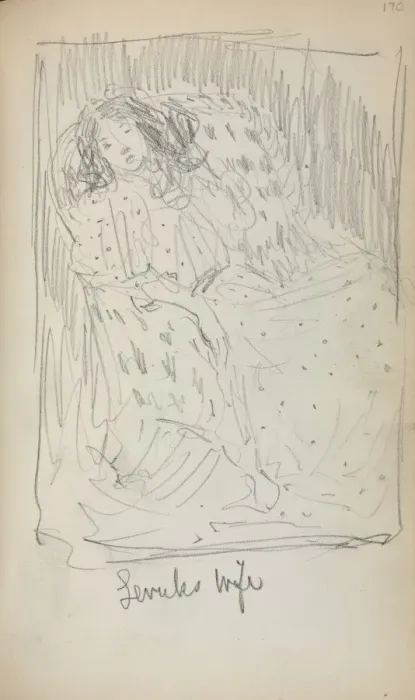 Framed Print : Italian Sketchbook: Levuks Wife (page 170), 1898-1899. Creator: Maurice Prendergast (American Framed Print : Italian Sketchbook: Levuks Wife (page 170), 1898-1899. Creator: Maurice Prendergast (American