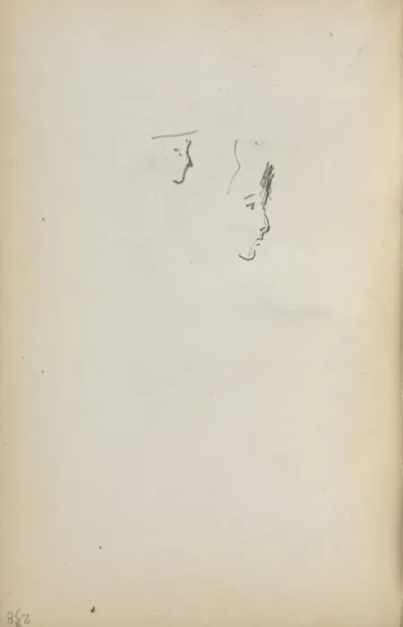 Framed Print : Italian Sketchbook: Two Profiles (page 258), 1898-1899. Creator: Maurice Prendergast (American Framed Print : Italian Sketchbook: Two Profiles (page 258), 1898-1899. Creator: Maurice Prendergast (American