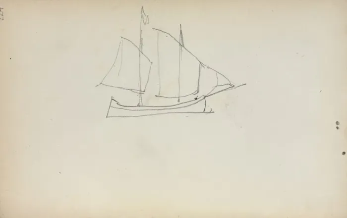 Framed Print : Italian Sketchbook: Sailboat (page 224), 1898-1899. Creator: Maurice Prendergast (American Framed Print : Italian Sketchbook: Sailboat (page 224), 1898-1899. Creator: Maurice Prendergast (American