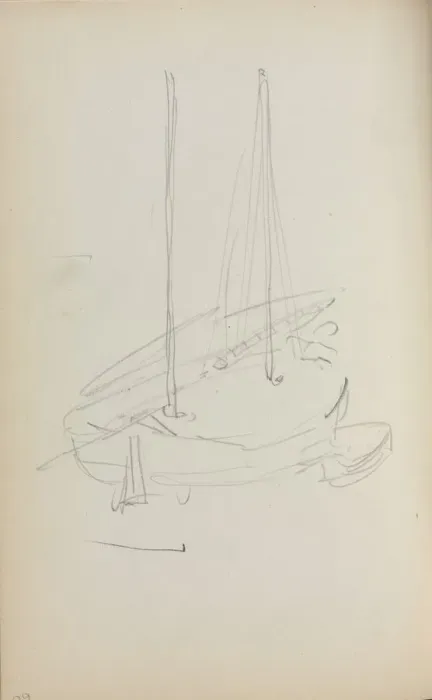 Framed Print : Italian Sketchbook: Sailboat (page 60), 1898-1899. Creator: Maurice Prendergast (American Framed Print : Italian Sketchbook: Sailboat (page 60), 1898-1899. Creator: Maurice Prendergast (American