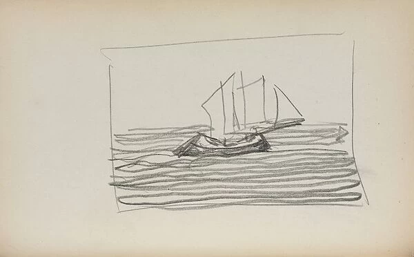 Italian Sketchbook: Sailboat (page 75), 1898-1899. Creator: Maurice Prendergast (American