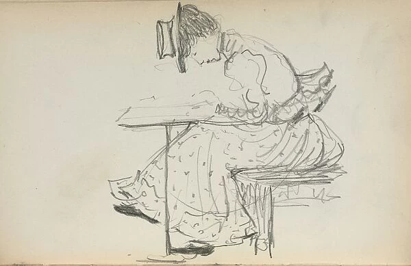 Italian Sketchbook: Seated Woman (page 107), 1898-1899. Creator: Maurice Prendergast (American