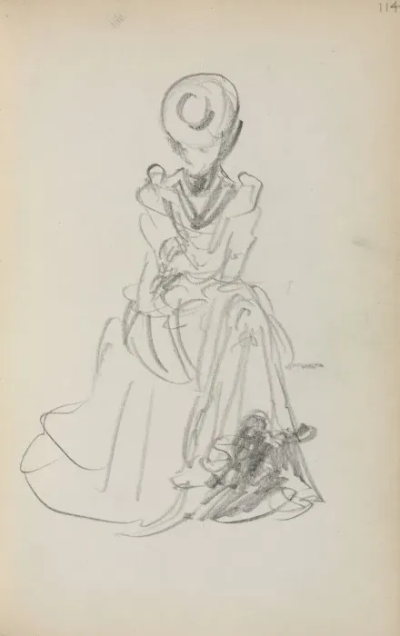 Framed Print : Italian Sketchbook: Seated Woman (page 114), 1898-1899. Creator: Maurice Prendergast (American Framed Print : Italian Sketchbook: Seated Woman (page 114), 1898-1899. Creator: Maurice Prendergast (American