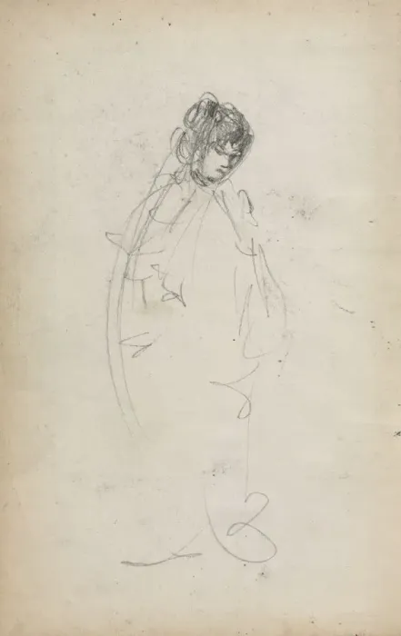 Framed Print : Italian Sketchbook: Standing Woman (page 1), 1898-1899. Creator: Maurice Prendergast (American Framed Print : Italian Sketchbook: Standing Woman (page 1), 1898-1899. Creator: Maurice Prendergast (American
