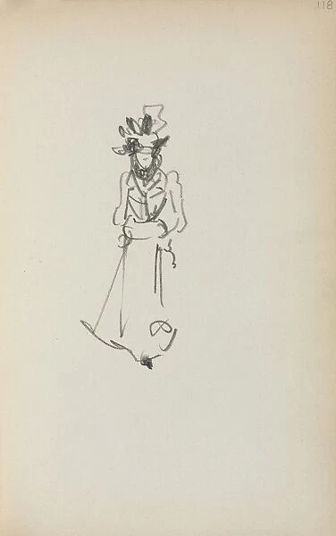 Italian Sketchbook: Standing Woman ( page 118), 1898-1899. Creator: Maurice Prendergast (American