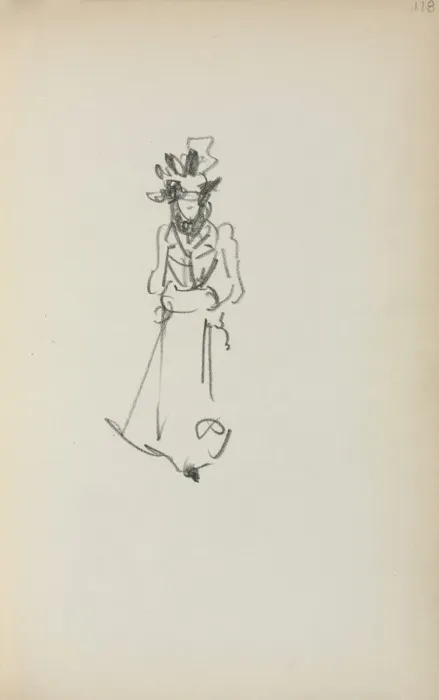 Framed Print : Italian Sketchbook: Standing Woman ( page 118), 1898-1899. Creator: Maurice Prendergast (American Framed Print : Italian Sketchbook: Standing Woman ( page 118), 1898-1899. Creator: Maurice Prendergast (American