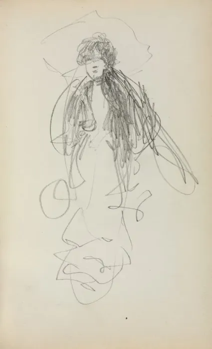 Framed Print : Italian Sketchbook: Standing Woman (page 219), 1898-1899. Creator: Maurice Prendergast (American Framed Print : Italian Sketchbook: Standing Woman (page 219), 1898-1899. Creator: Maurice Prendergast (American