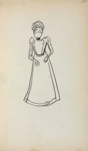 Italian Sketchbook: Standing Woman (page 240), 1898-1899. Creator: Maurice Prendergast (American