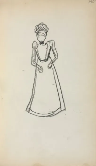 Framed Print : Italian Sketchbook: Standing Woman (page 240), 1898-1899. Creator: Maurice Prendergast (American Framed Print : Italian Sketchbook: Standing Woman (page 240), 1898-1899. Creator: Maurice Prendergast (American