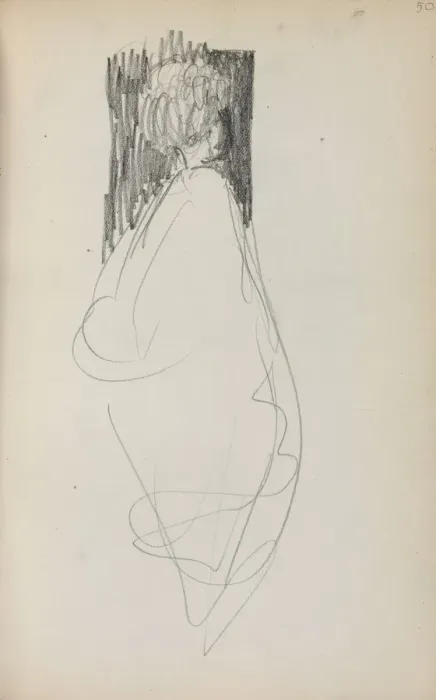 Framed Print : Italian Sketchbook: Standing Woman (page 50), 1898-1899. Creator: Maurice Prendergast (American Framed Print : Italian Sketchbook: Standing Woman (page 50), 1898-1899. Creator: Maurice Prendergast (American