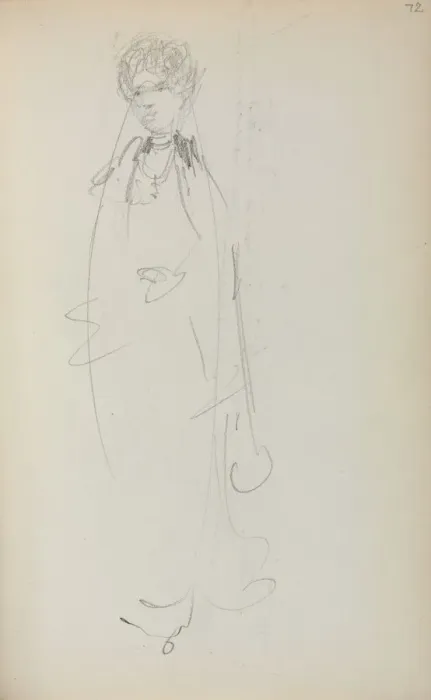 Framed Print : Italian Sketchbook: Standing Woman (page 72), 1898-1899. Creator: Maurice Prendergast (American Framed Print : Italian Sketchbook: Standing Woman (page 72), 1898-1899. Creator: Maurice Prendergast (American