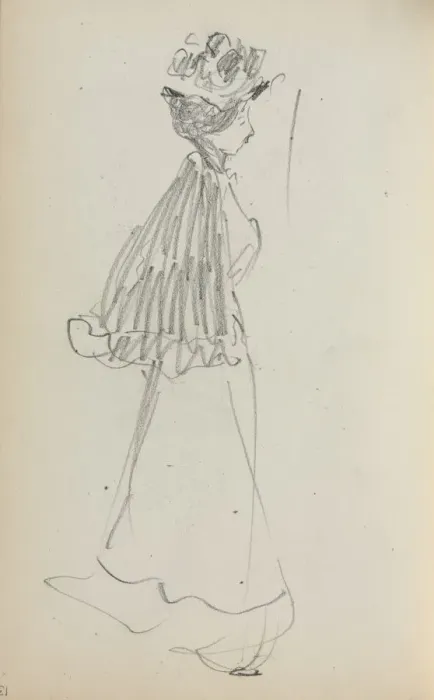 Framed Print : Italian Sketchbook: Standing Woman in profile (page 130), 1898-1899. Creator: Maurice Prendergast Framed Print : Italian Sketchbook: Standing Woman in profile (page 130), 1898-1899. Creator: Maurice Prendergast