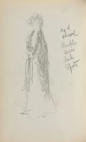 Italian Sketchbook: Standing Woman with Shawl (page 53), 1898-1899. Creator: Maurice Prendergast