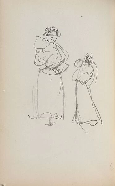 Italian Sketchbook: Two Standing Women holding Infants (page 140), 1898-1899. Creator