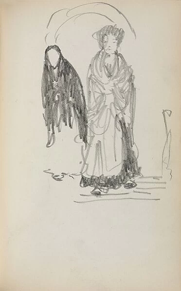 Italian Sketchbook: Two Standing Women (page 123), 1898-1899. Creator: Maurice Prendergast