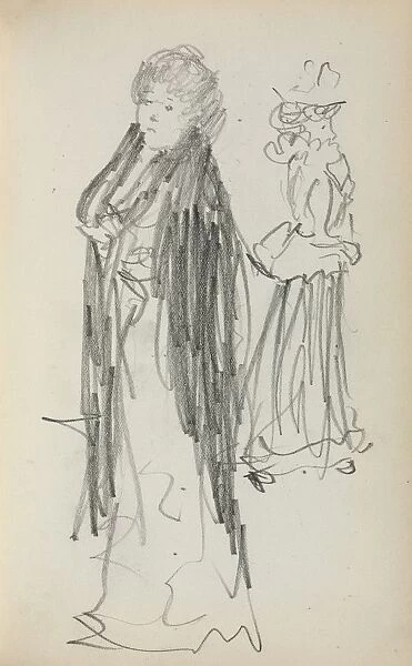 Italian Sketchbook: Two Standing Women (page 129), 1898-1899. Creator: Maurice Prendergast
