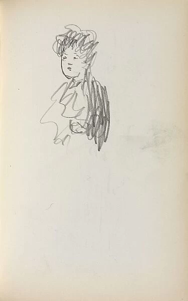 Italian Sketchbook: Woman, bust length (page 127), 1898-1899. Creator: Maurice Prendergast