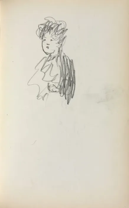 Framed Print : Italian Sketchbook: Woman, bust length (page 127), 1898-1899. Creator: Maurice Prendergast Framed Print : Italian Sketchbook: Woman, bust length (page 127), 1898-1899. Creator: Maurice Prendergast