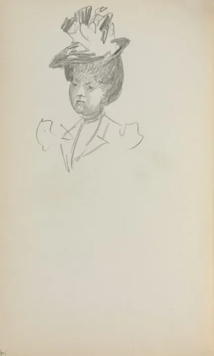 Framed Print : Italian Sketchbook: Woman, Bust Length (page 142), 1898-1899. Creator: Maurice Prendergast Framed Print : Italian Sketchbook: Woman, Bust Length (page 142), 1898-1899. Creator: Maurice Prendergast