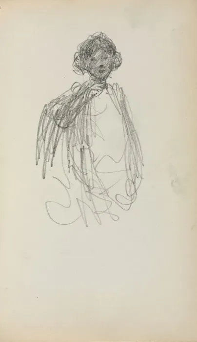 Framed Print : Italian Sketchbook: Woman, waist length (page 217), 1898-1899. Creator: Maurice Prendergast Framed Print : Italian Sketchbook: Woman, waist length (page 217), 1898-1899. Creator: Maurice Prendergast