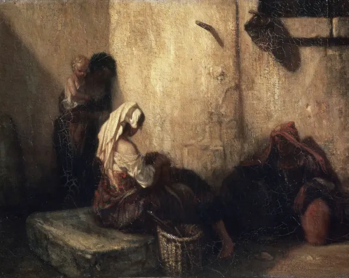 Framed Print : Italian Street Scene, 1849. Artist: Alexandre Gabriel Decamps Framed Print : Italian Street Scene, 1849. Artist: Alexandre Gabriel Decamps