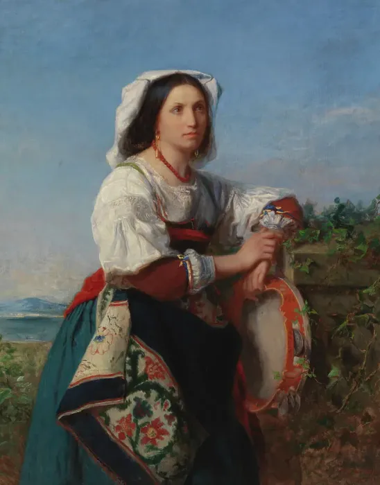 Framed Print : Italian Tambourine Player, 1864. Creator: Erik Johan Lofgren Framed Print : Italian Tambourine Player, 1864. Creator: Erik Johan Lofgren