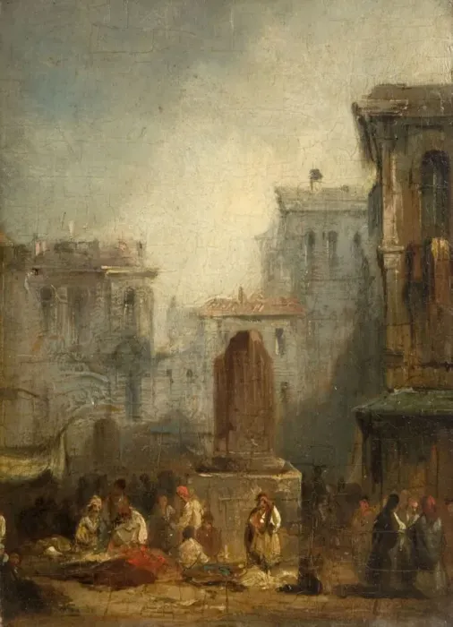 Framed Print : An Italian Town, 1822-28. Creator: Richard Parkes Bonington Framed Print : An Italian Town, 1822-28. Creator: Richard Parkes Bonington