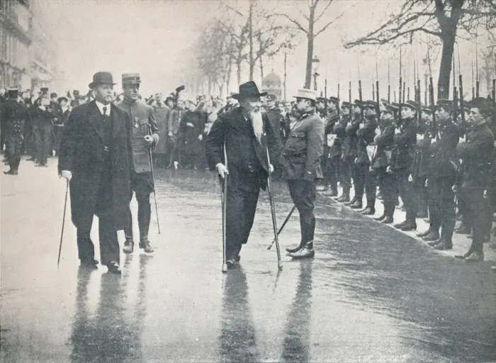 Framed Print : Italian veteran, General Ricciotti Garibaldi, at a review of French recruits in Paris, c1914 Framed Print : Italian veteran, General Ricciotti Garibaldi, at a review of French recruits in Paris, c1914