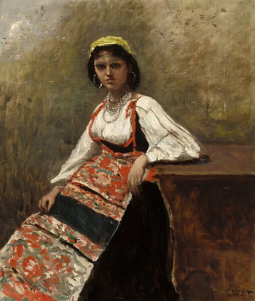 Italian Woman (La Morieri), c. 1872. Creator: Jean-Baptiste-Camille Corot