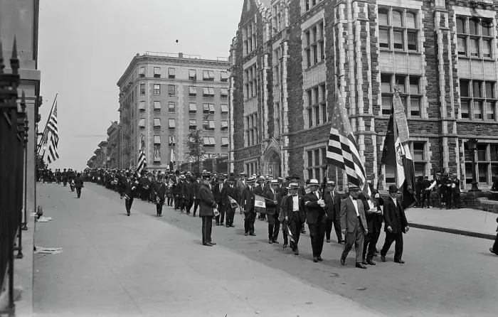 Framed Print : Italians marching to stadium, 23 Jun 1917. Creator: Bain News Service Framed Print : Italians marching to stadium, 23 Jun 1917. Creator: Bain News Service