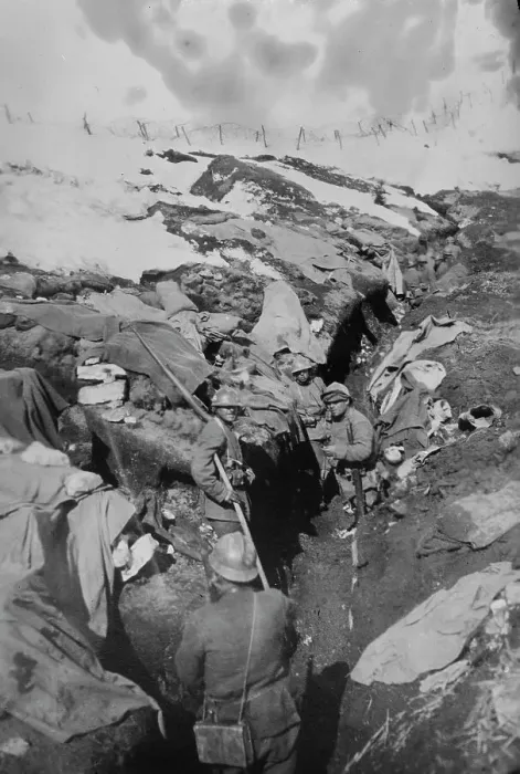 Framed Print : Italy, 1st line trenches, 7July 1918. Creator: Bain News Service Framed Print : Italy, 1st line trenches, 7July 1918. Creator: Bain News Service