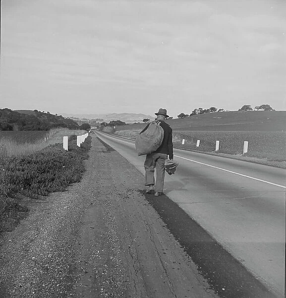Itinerant worker on U.S. 101 near San Luis Obispo, California, 1939. Creator: Dorothea Lange