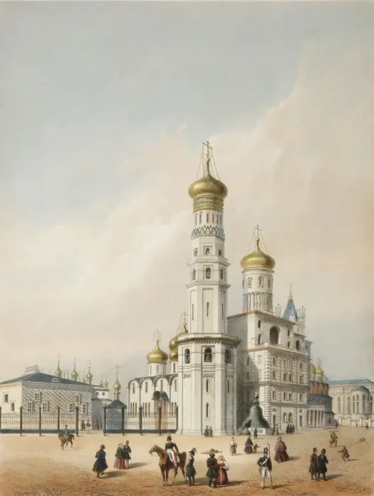 Framed Print : The Ivan the Great Bell Tower, First quarter of 19th century. Artist: Arnout, Louis Jules (1814-1868) Framed Print : The Ivan the Great Bell Tower, First quarter of 19th century. Artist: Arnout, Louis Jules (1814-1868)