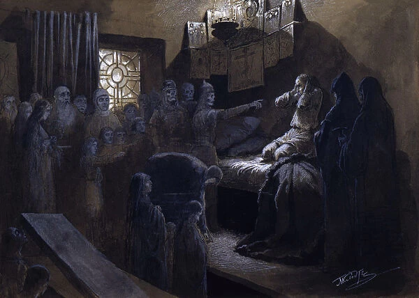Ivan the Terrible and the Ghosts of His Victims, 19th or early 20th century. Artist: Mikhail Petrovich Klodt