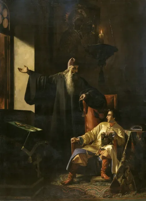 Framed Print : Ivan the Terrible and the priest Silvester during the Fire of Moscow on 1547, 1856 Framed Print : Ivan the Terrible and the priest Silvester during the Fire of Moscow on 1547, 1856