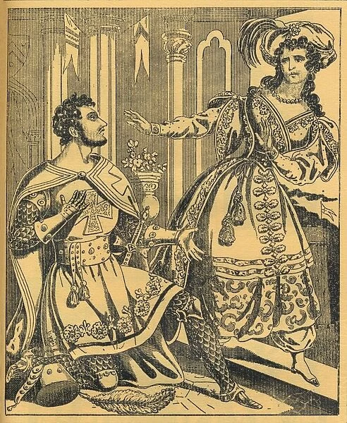 Ivanhoe: Sir Brian de Bois Guilbert & Rebecca, 19th century. Artists: JL Marks, Ralph Nevill