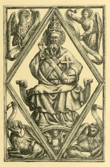 Framed Print : Ivory book cover depicting God the Father, early 15th century, (1881). Creator: J Brooke Framed Print : Ivory book cover depicting God the Father, early 15th century, (1881). Creator: J Brooke